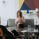 Couple talking to a family lawyer